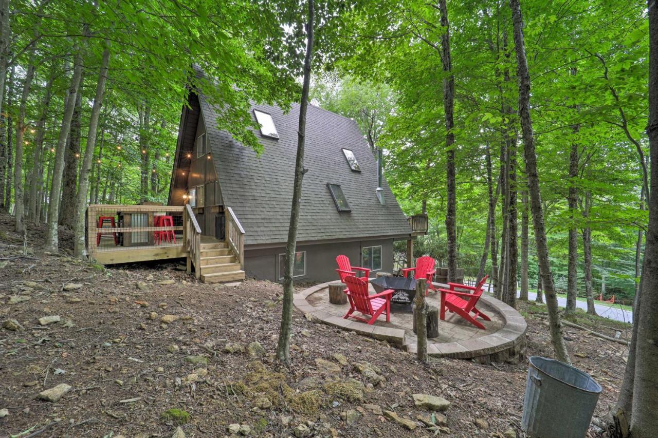 A-Frame Cabin With Hot Tub 1 Mi To Beech Mountain! Esterno foto