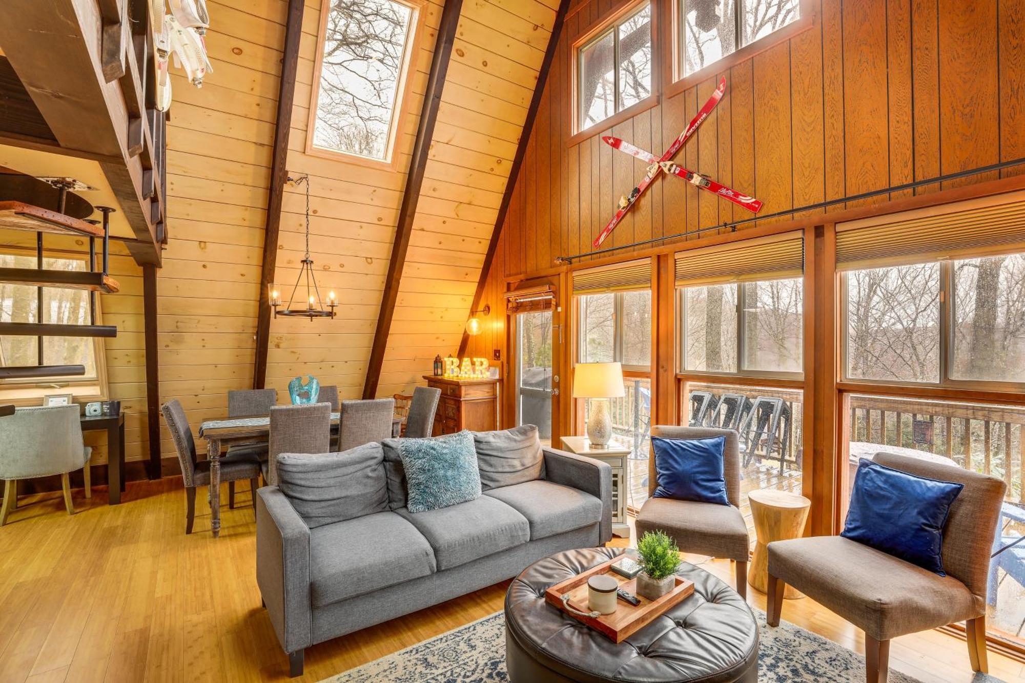 A-Frame Cabin With Hot Tub 1 Mi To Beech Mountain! Esterno foto